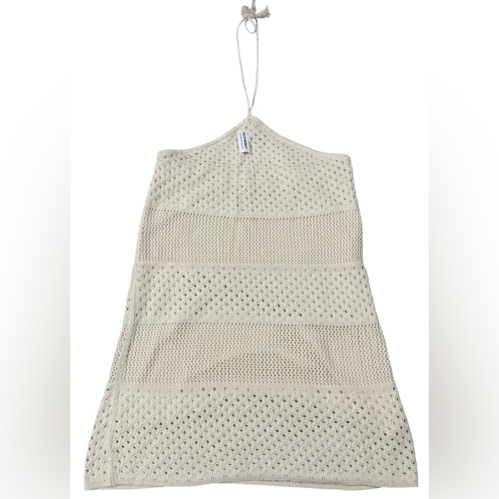 NWT Old Navy Cream 100% Cotton Crochet Open Knit Tube Dress XXL